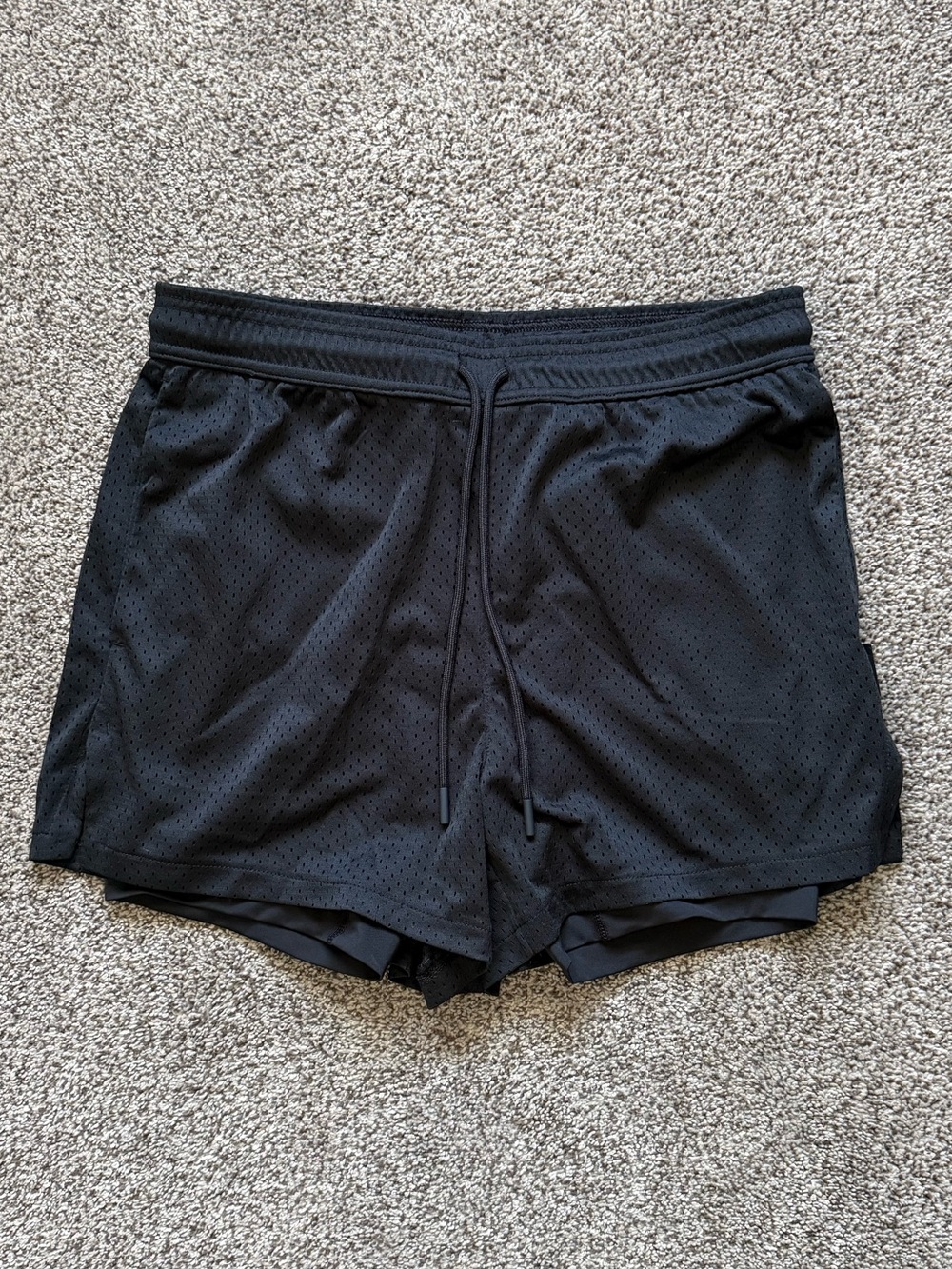 Boy’s H&M Move Black 2-in-1 Mesh With Liner Sports Shorts